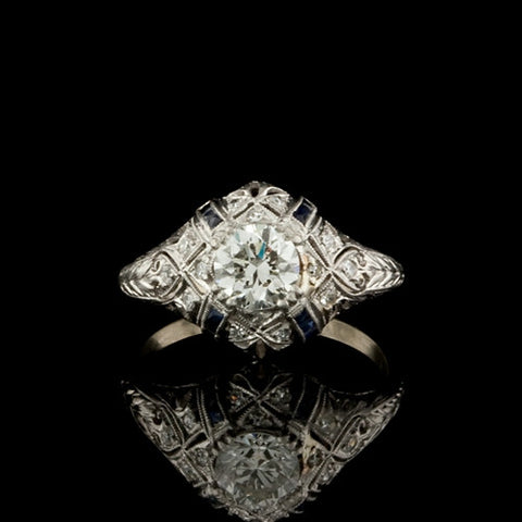 Vintage Diamond & Sapphire Ring