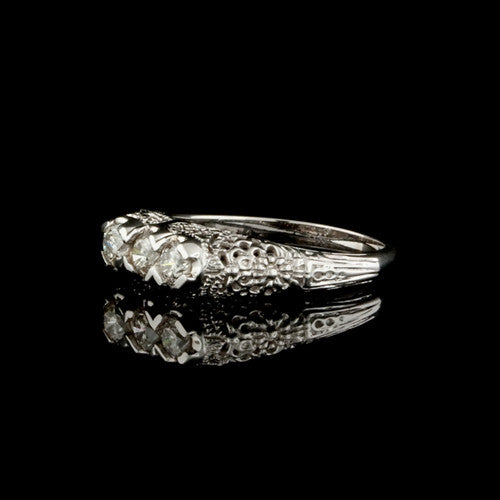 Vintage Filagree 3-Stone Diamond Ring1