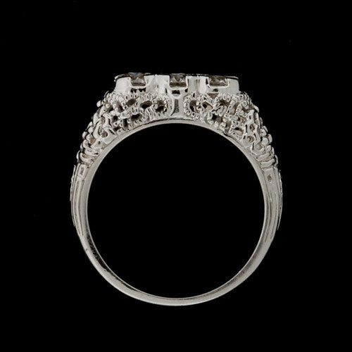Vintage Filagree 3-Stone Diamond Ring2