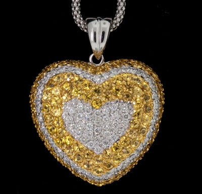 Yellow Sapphire & Diamond Heart2