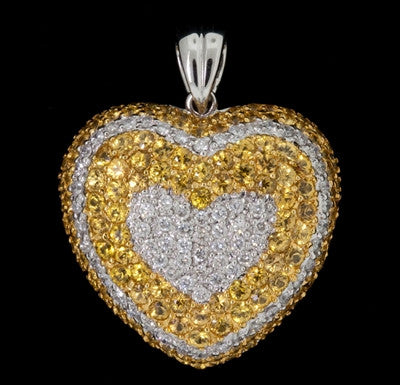 Yellow Sapphire & Diamond Heart