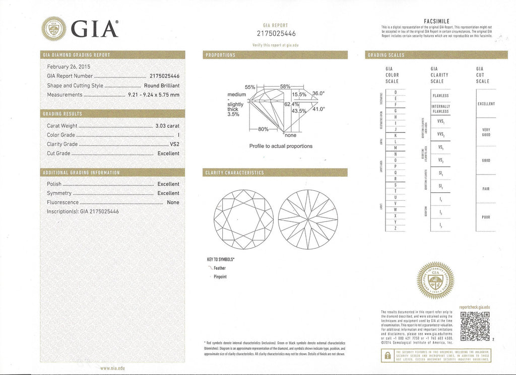 GIA 3.03-ct I/VS2 Round Brilliant Loose Diamond