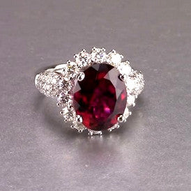 AGL Natural Purplish Red Rubellite Ring