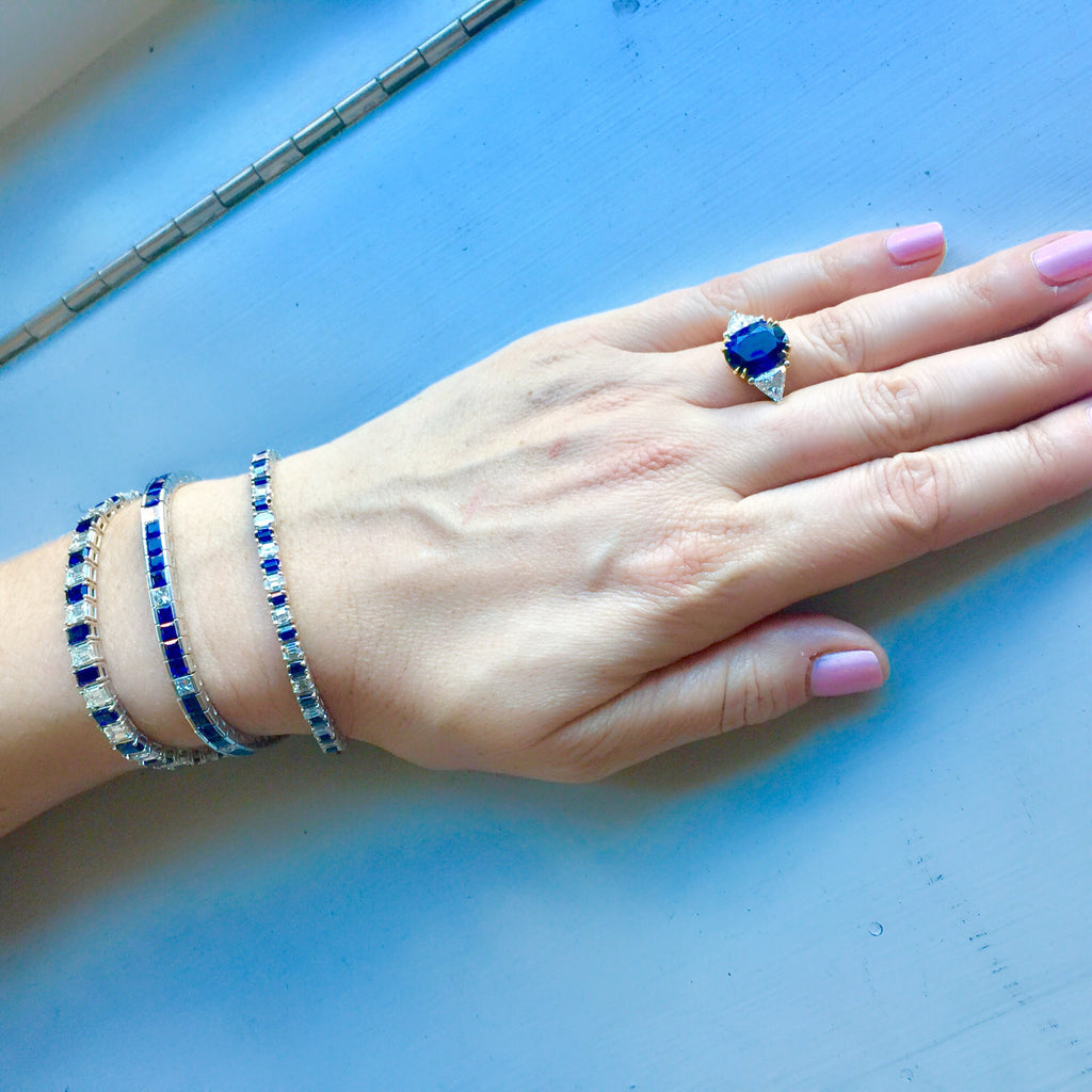 Channel Set Sapphire & Diamond Bracelet