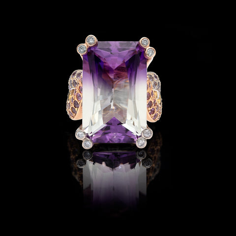 One-of-a-Kind Amethyst & Multi-Color Sapphire Ring