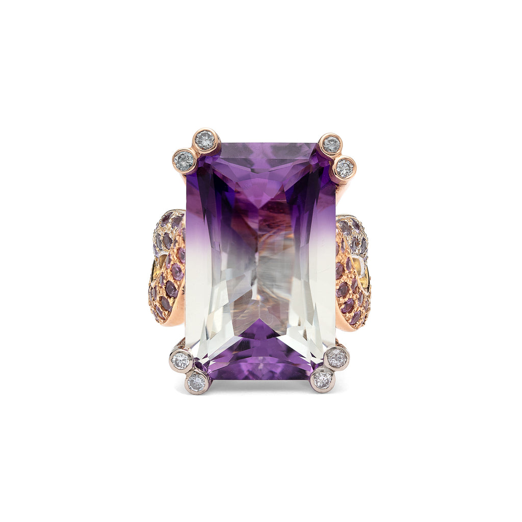 One-of-a-Kind Amethyst & Multi-Color Sapphire Ring