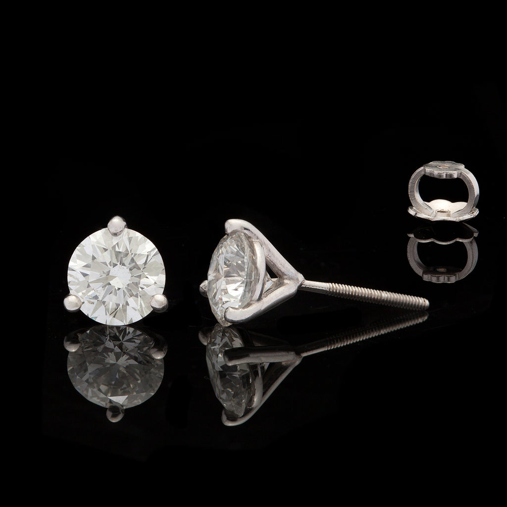 2.25 carat Diamond Stud Earrings in Platinum Martini Setting